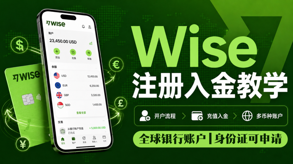 全网最详尽Wise注册入金全流程：手把手教你如何用身份证低成本拥有全球多币种银行账户（含首次入金实操技巧）